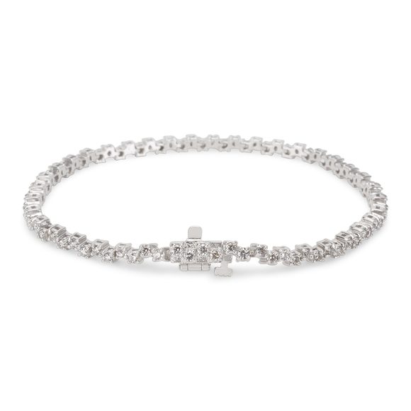 OffSet Diamond Tennis Bracelet in 14K White Gold (2.40 CTW) - Picture 2 of 2